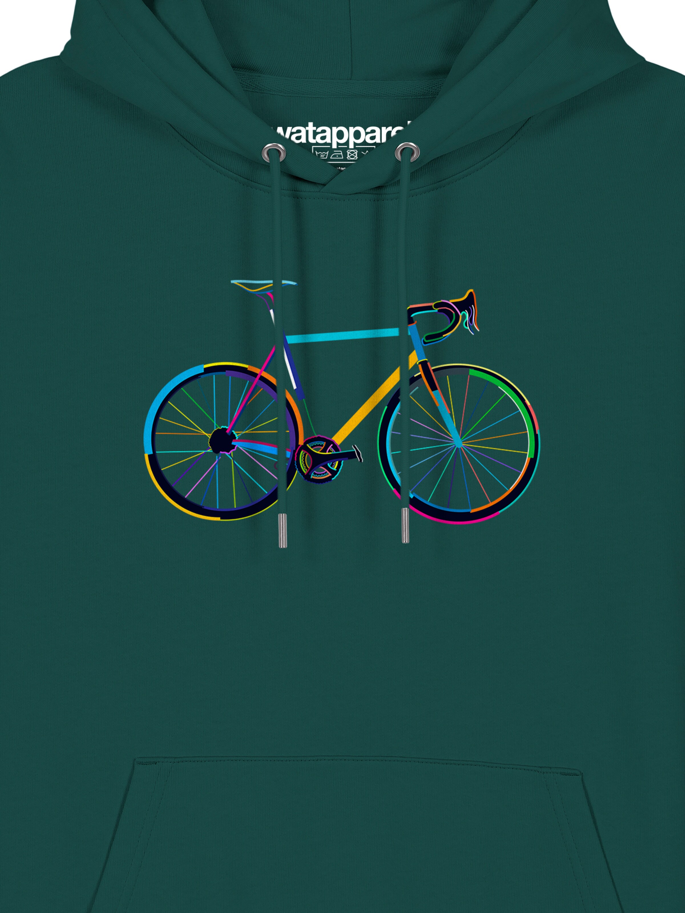 Sweat-shirt ' Fahrrad by night ' Watapparel en vert