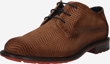 Chaussure à lacets bugatti en marron : devant