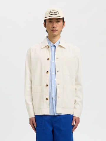 SELECTED - Chaqueta de entretiempo 'Selected x Hotel Amour' en blanco: frente