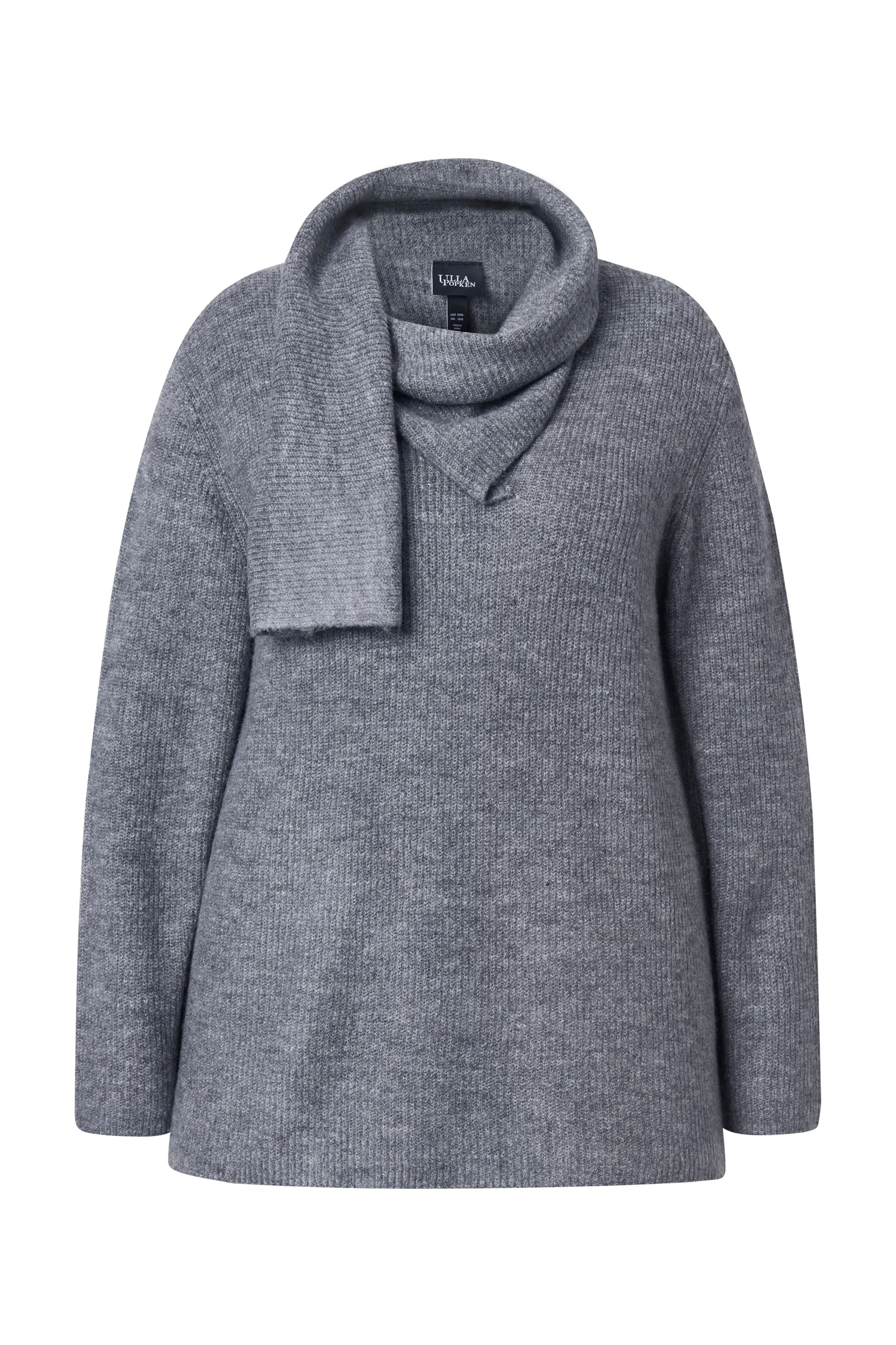 Pull-over Ulla Popken en gris : devant