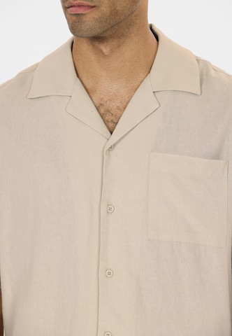 NOU Regular fit Button Up Shirt 'Dalan' in Beige