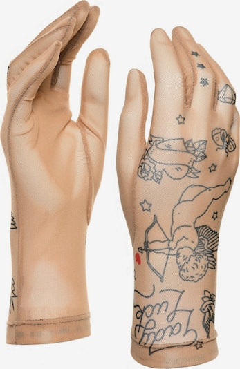 BRIKOLY Fingerhandschuhe in beige / schwarz / transparent, Produktansicht