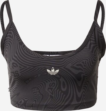 ADIDAS ORIGINALS Bustier BH 'Marble Prints' in Zwart: voorkant