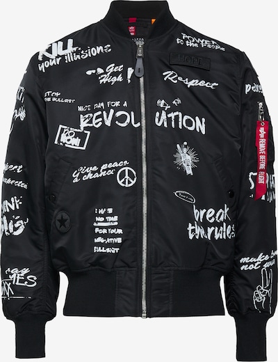 Demisezoninė striukė 'MA-1 Peace' iš ALPHA INDUSTRIES, spalva – raudona / juoda / balta, Prekių apžvalga