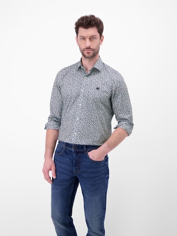 LERROS Regular Fit Langarmhemd mit trendigem Printmuster in Weiß: Vorderseite