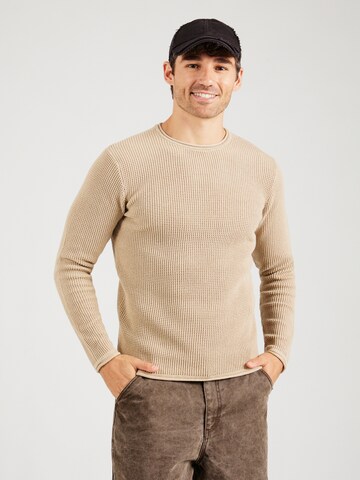 INDICODE JEANS Sweter 'Hoffvin' w kolorze beżowy: przód