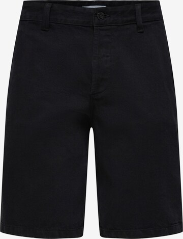 Only & Sons Regular Chino Pants 'Avi' in Black: front