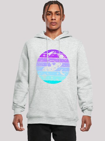 Sweat-shirt 'Retro Alien Weltraum Sonnenuntergang' F4NT4STIC en gris : devant