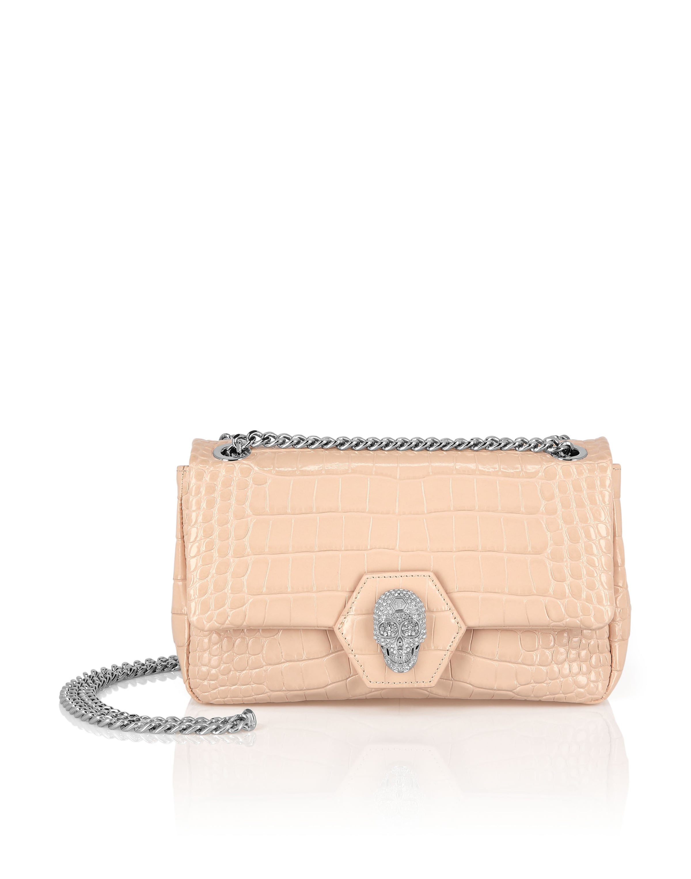 Philipp Plein - Mala de ombro 'Skull' em laranja: frente