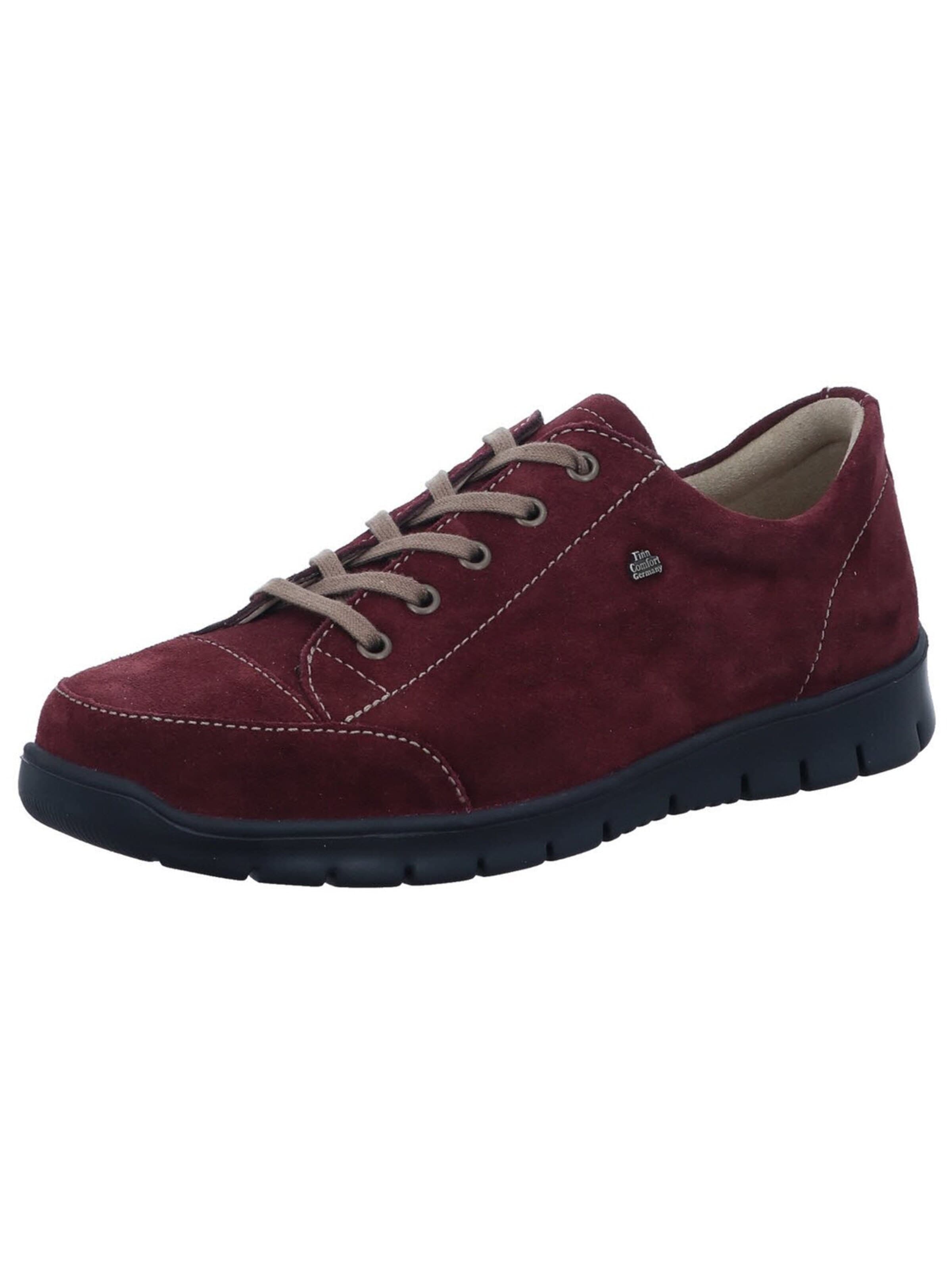 Finn Comfort Låg sneaker 'Sneaker Damen 02860 427391 Velourleder in rot' i röd: framsida