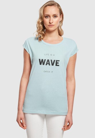 Merchcode Shirt 'Summer - Life is a wave' in Blue: front