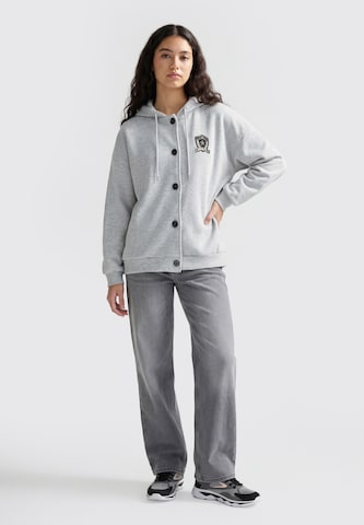 MYMO - Sudadera con cremallera 'VARSITY' en gris