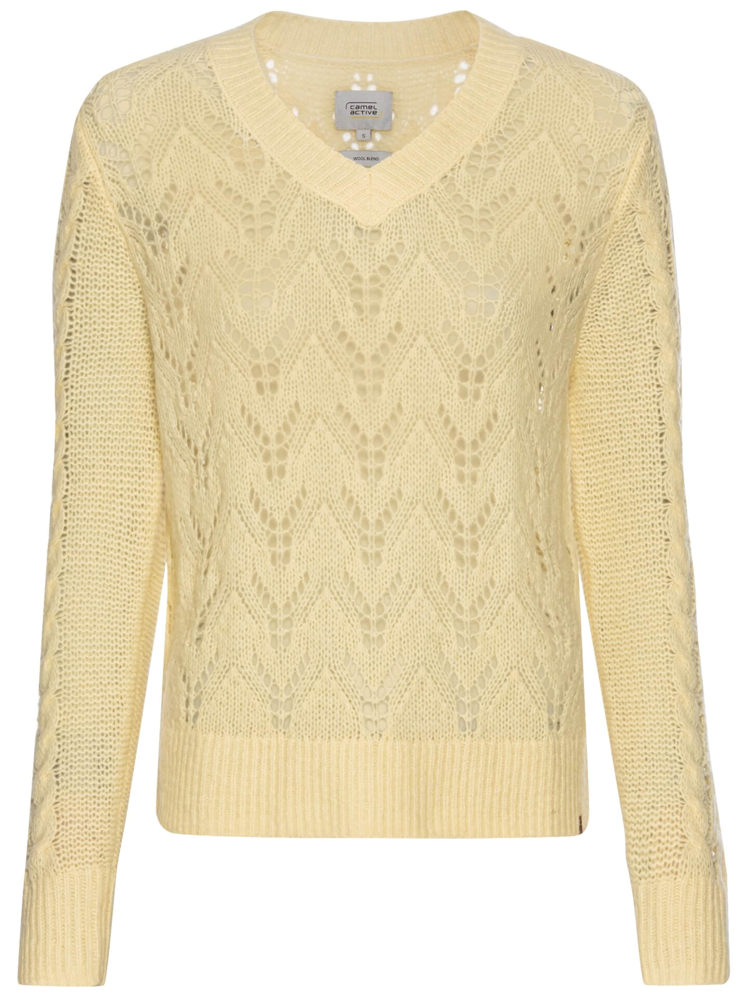CAMEL ACTIVE Pullover mit V-Ausschnitt in Gelb: Vorderseite