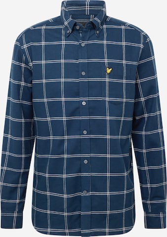 Lyle & Scott Slim fit Overhemd 'Windowpane' in Blauw: voorkant