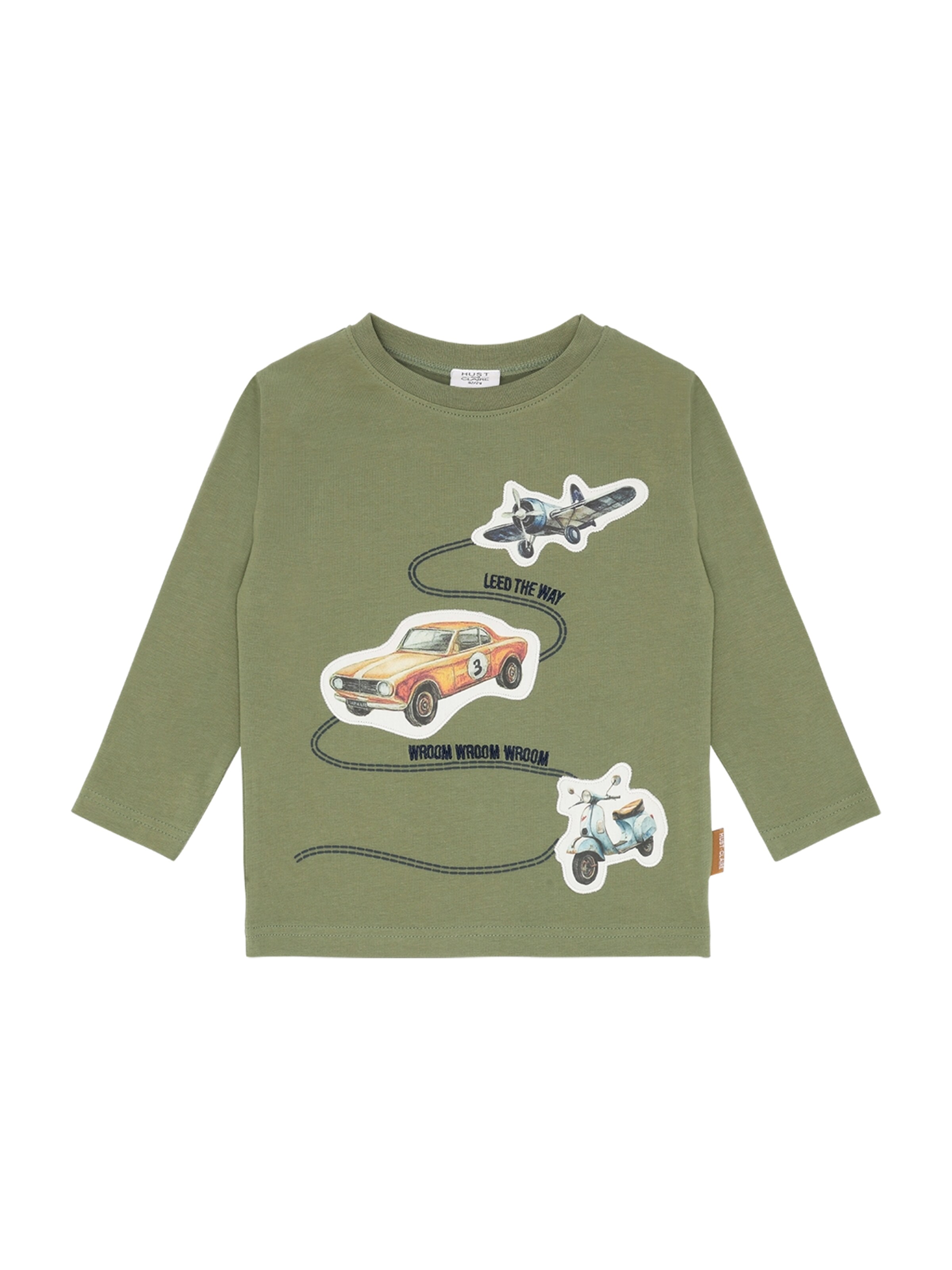 Hust & Claire Shirt 'Anton Retro Road' in de kleur Donkerblauw / Olijfgroen / Lichtoranje / Wit, Productweergave