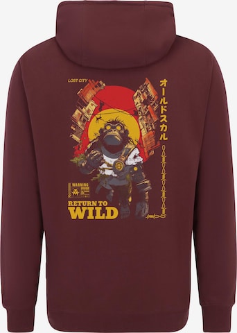 Oldskull Sweatshirt 'Wrldvibe Return to Wild Graphic' in Rood: voorkant
