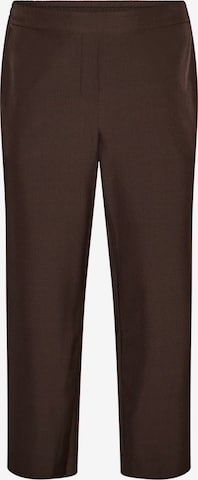 Zizzi Regular Pants 'FLILLOW' in Brown: front