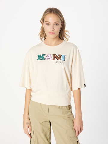 Maglia extra large di Karl Kani in beige: frontale