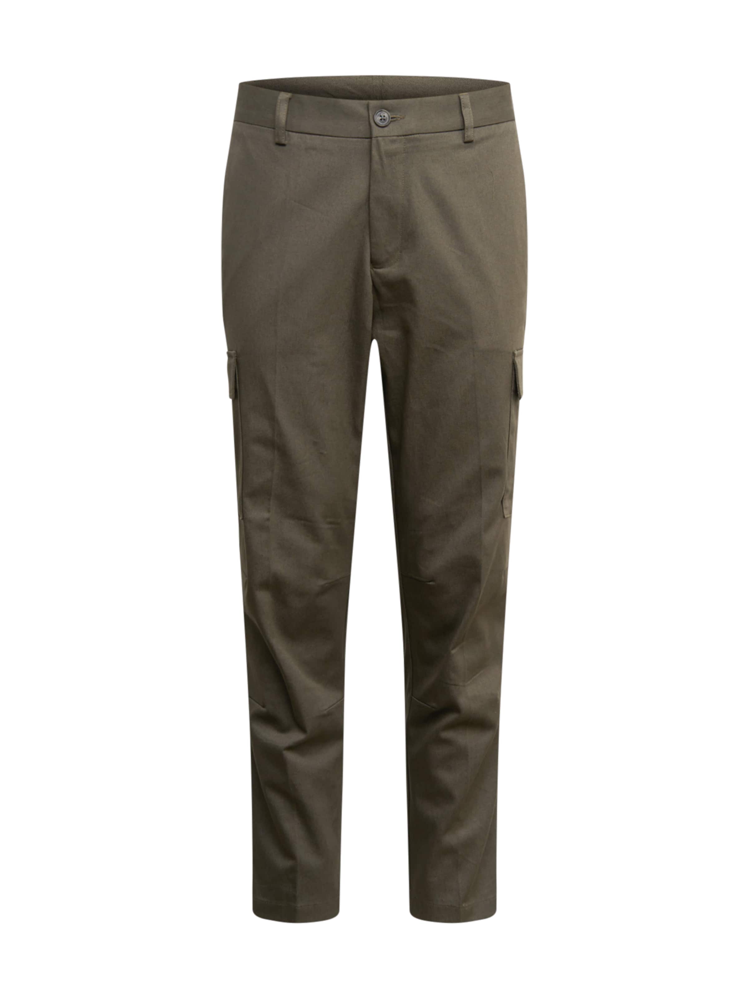 BURTON MENSWEAR LONDON Regular Cargo trousers in Green: front