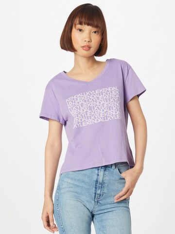 T-shirt KENDALL + KYLIE en violet : devant