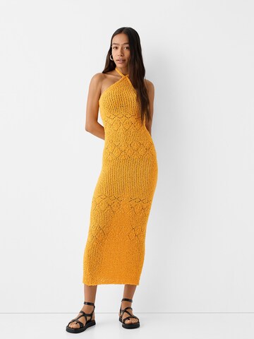 Bershka Knitted dress in Orange: front