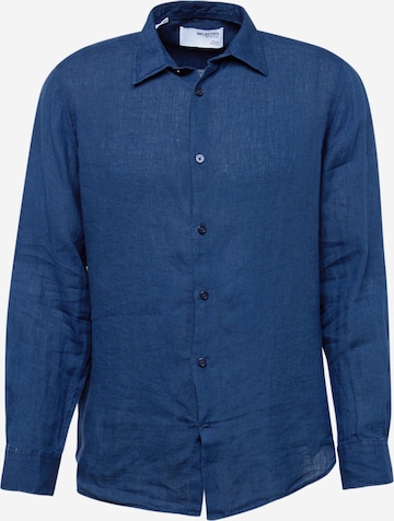 SELECTED - Camisa 'Kylian' en azul: frente