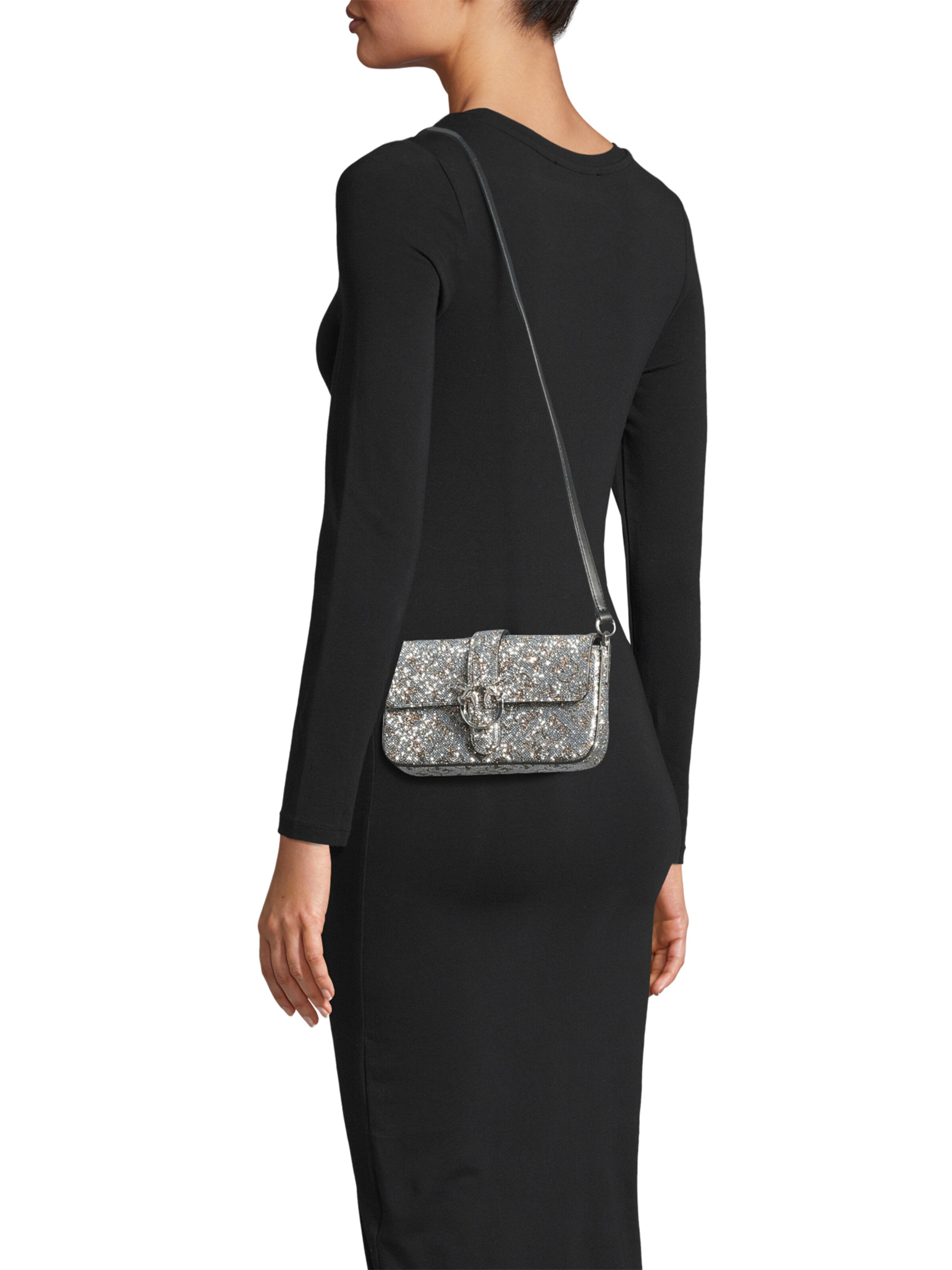 PINKO Crossbody Bag 'LOVE ONE' in Silver