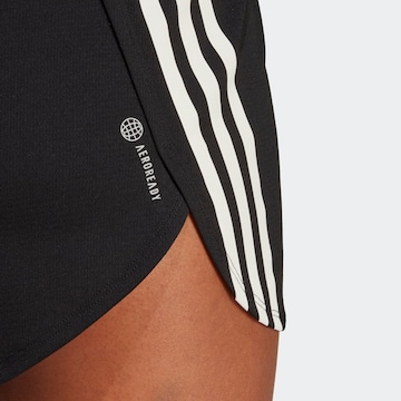 ADIDAS PERFORMANCE Regular Workout Pants 'Run Icons 3-Stripes Low Carbon' in Black