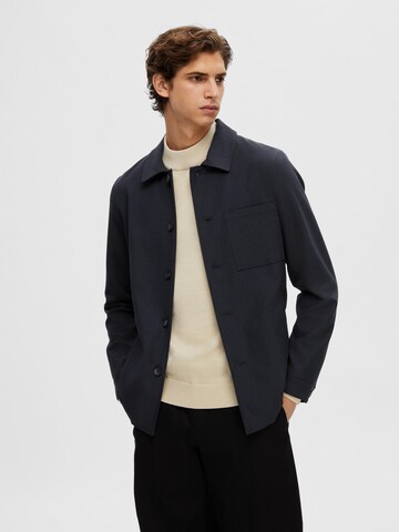 Coupe regular Veste de costume 'Robert' SELECTED HOMME en bleu : devant