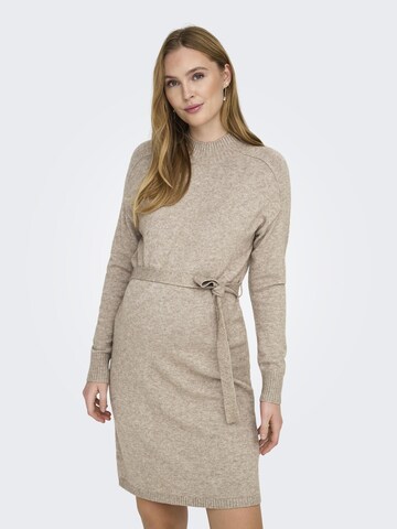 Only Maternity - Vestido de punto 'OLMLEVA' en beige: frente