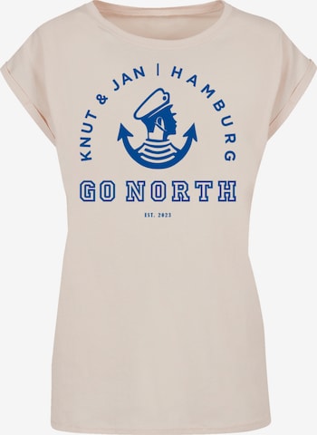 F4NT4STIC Shirt 'Go North Knut & Jan Hamburg Logo Knut & Jan Hamburg' in Beige: Vorderseite