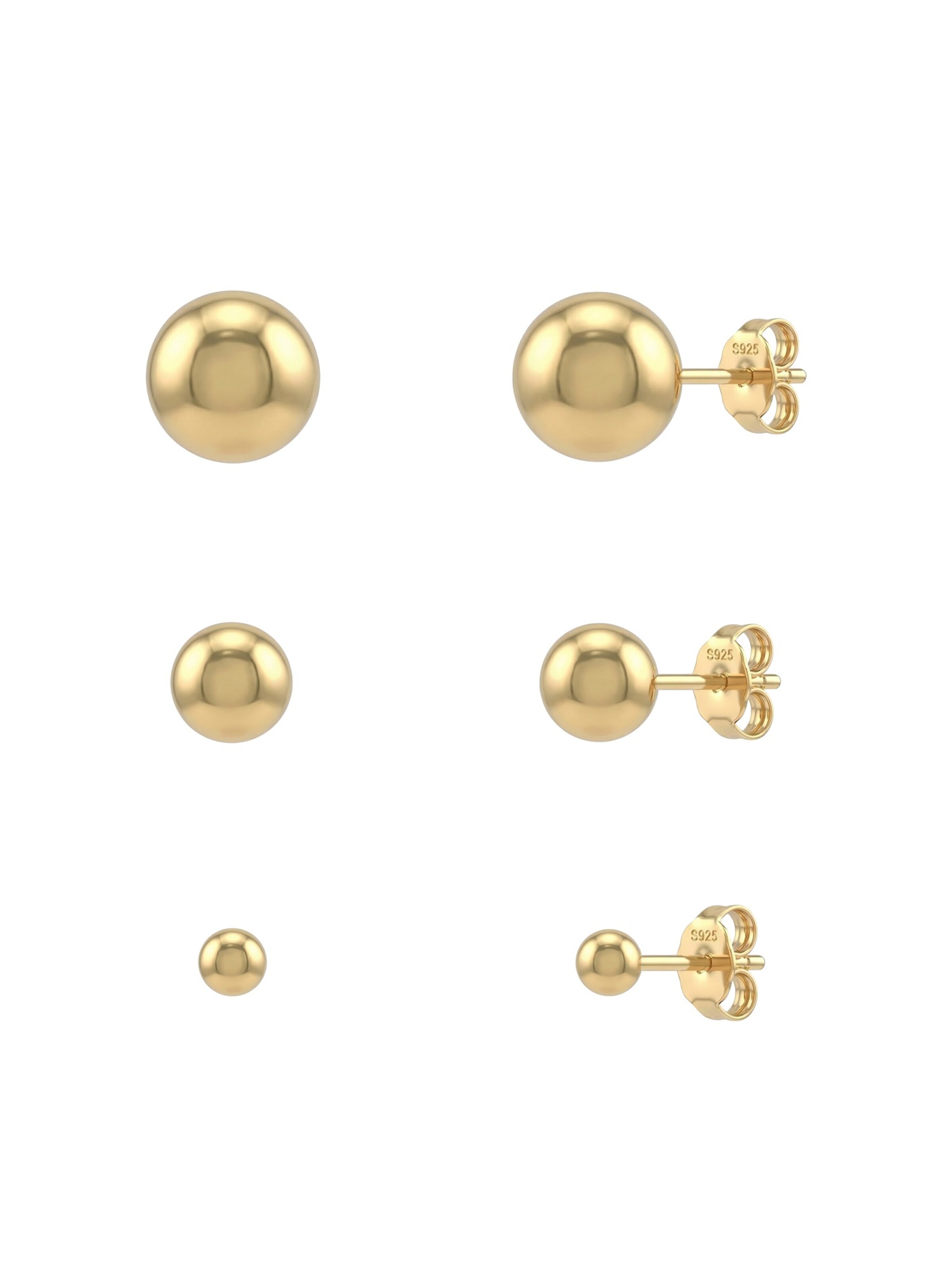 Sofia Milani Schmuckset 'Ball'‌‌‌‌‌‌‌‌ in Gold: Vorderseite