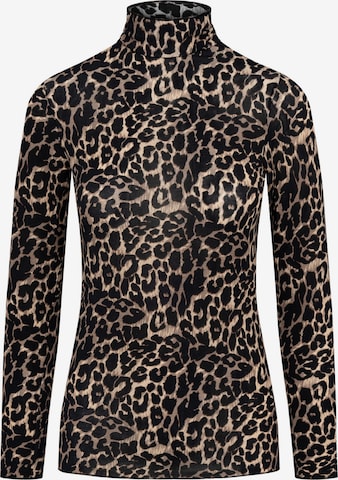 Maillot de corps 'Dolcevita Lungo Cashmere Modal Fantasia Animalier Beige' Ciocca en noir : devant
