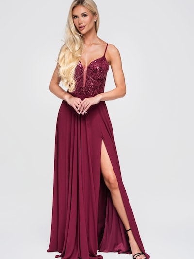Ombre Abendkleid in 34 in burgunder, Produktansicht