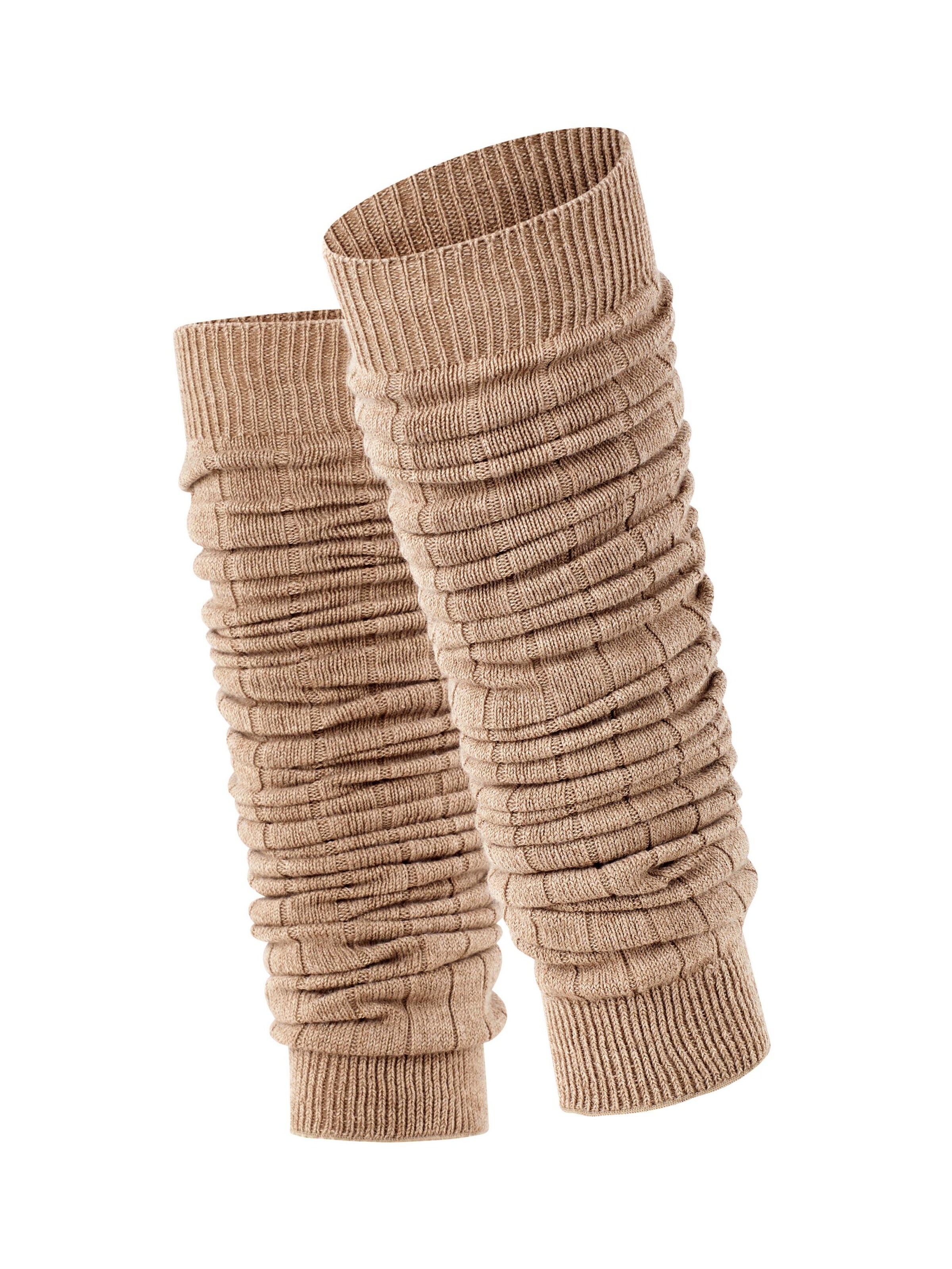 ESPRIT Leg Warmers 'Rib' in Brown