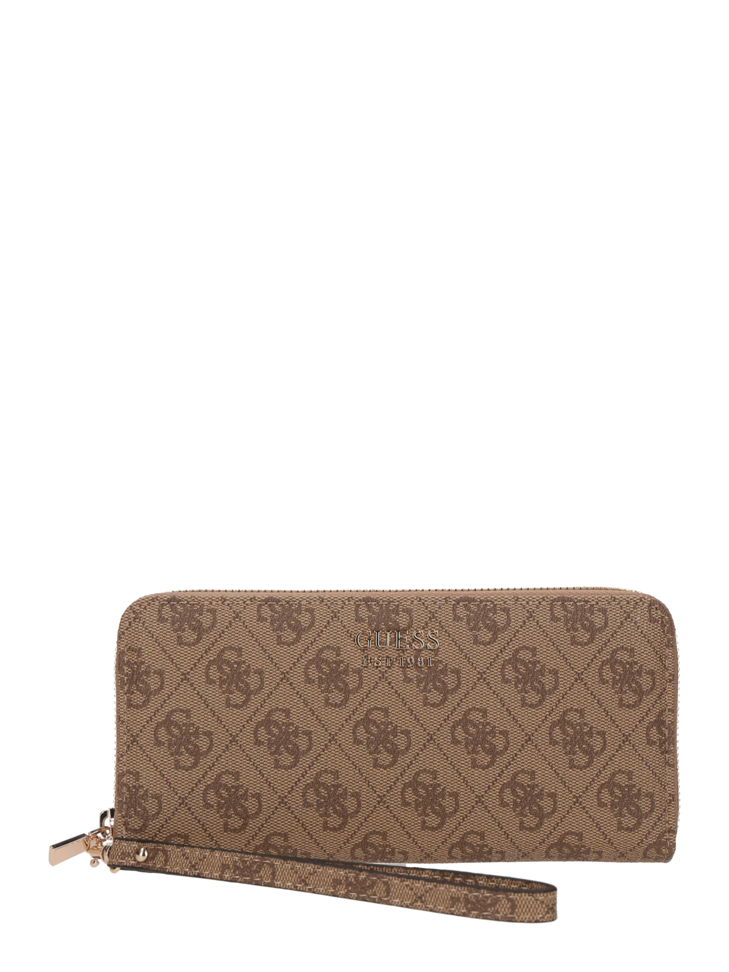 GUESS Peňaženka 'BRENTON SLG LRG ZIP AROUND' - Hnedá: predná strana