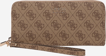 Porte-monnaies 'BRENTON SLG LRG ZIP AROUND' GUESS en marron : devant