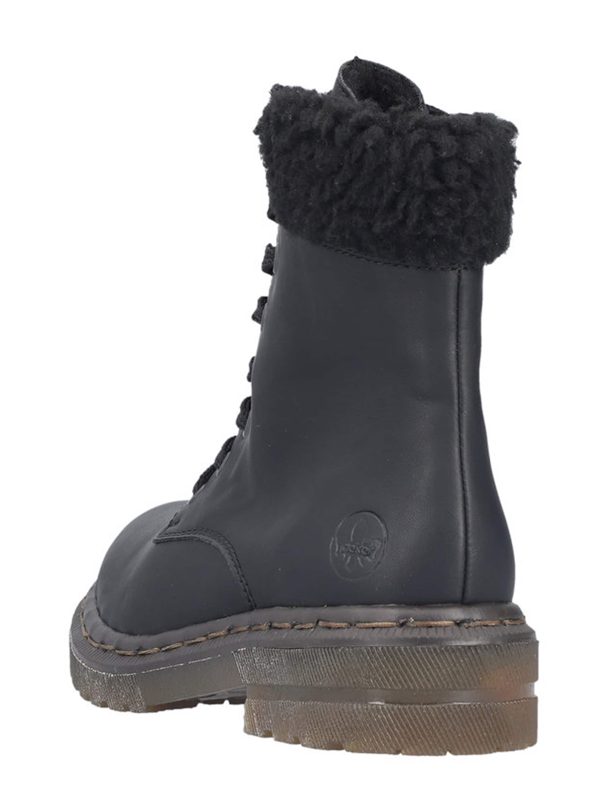 Rieker Lace-Up Ankle Boots in Black