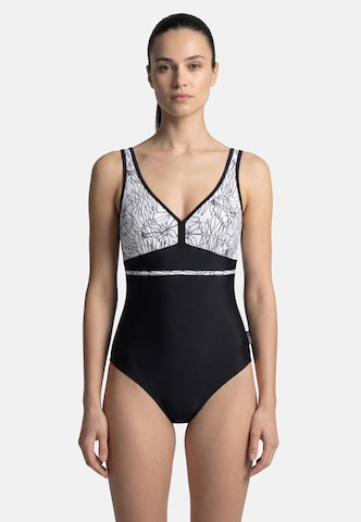 Maillot de bain 'Flower Lines' BECO the world of aquasports en noir : devant