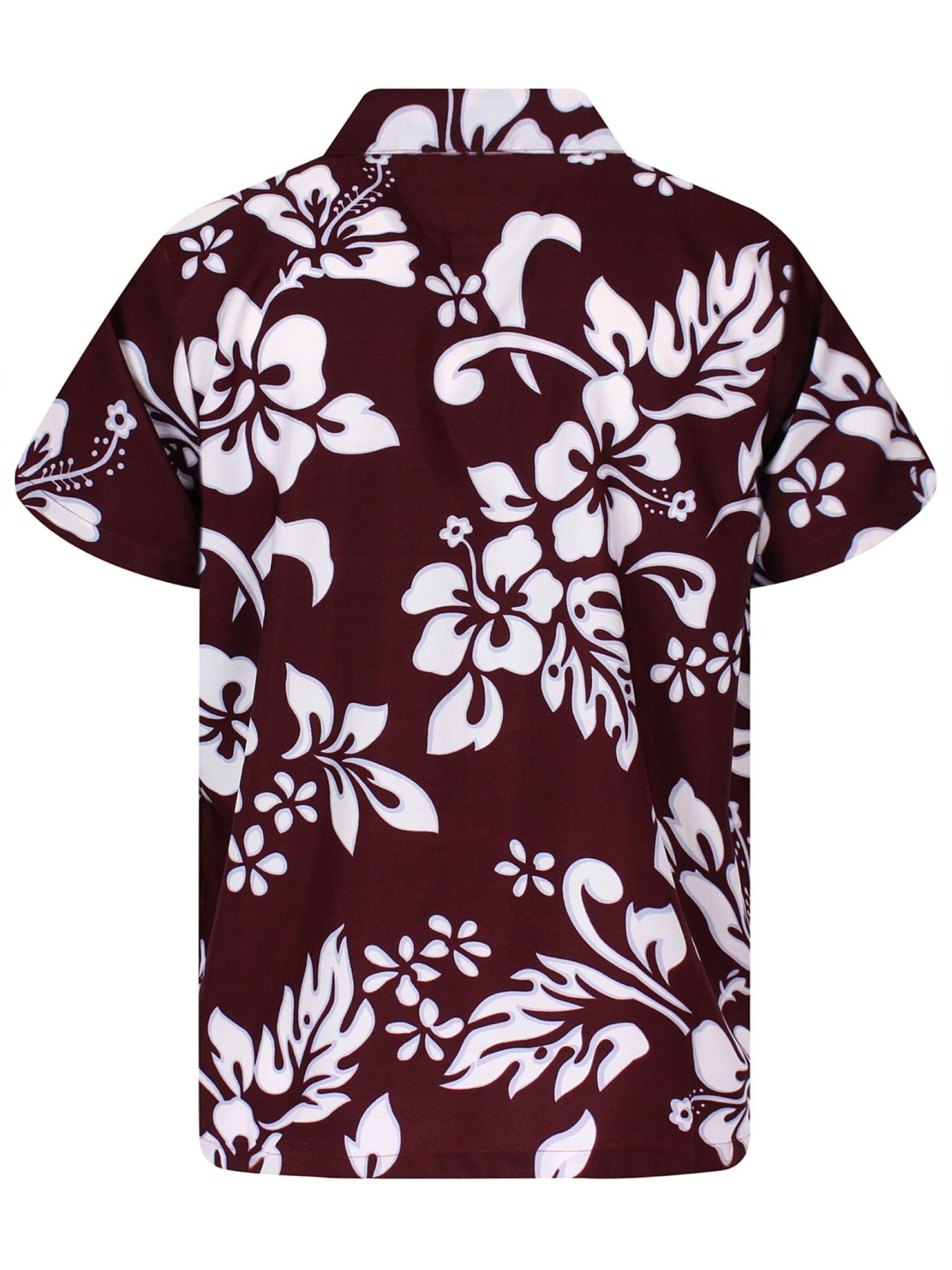 King Kameha Shirt 'Hibiscus'‌ in Rot