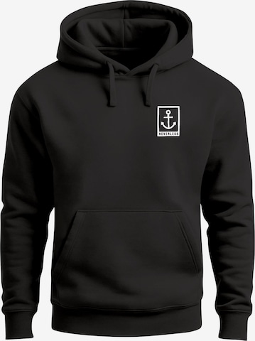 Neverless Sweatshirt 'Anker Badge' in Schwarz: Vorderseite