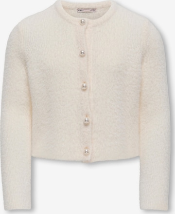 ONLY GIRLS Knit cardigan 'KOGPiumo' in White: front