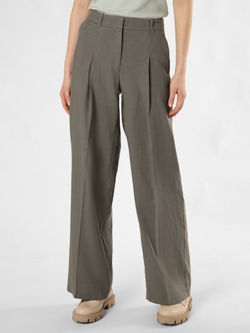 Cambio Wide leg Pleat-Front Pants 'Mira' in Green: front