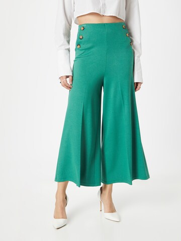 Wide Leg Pantalon 'Pia' King Louie en vert : devant