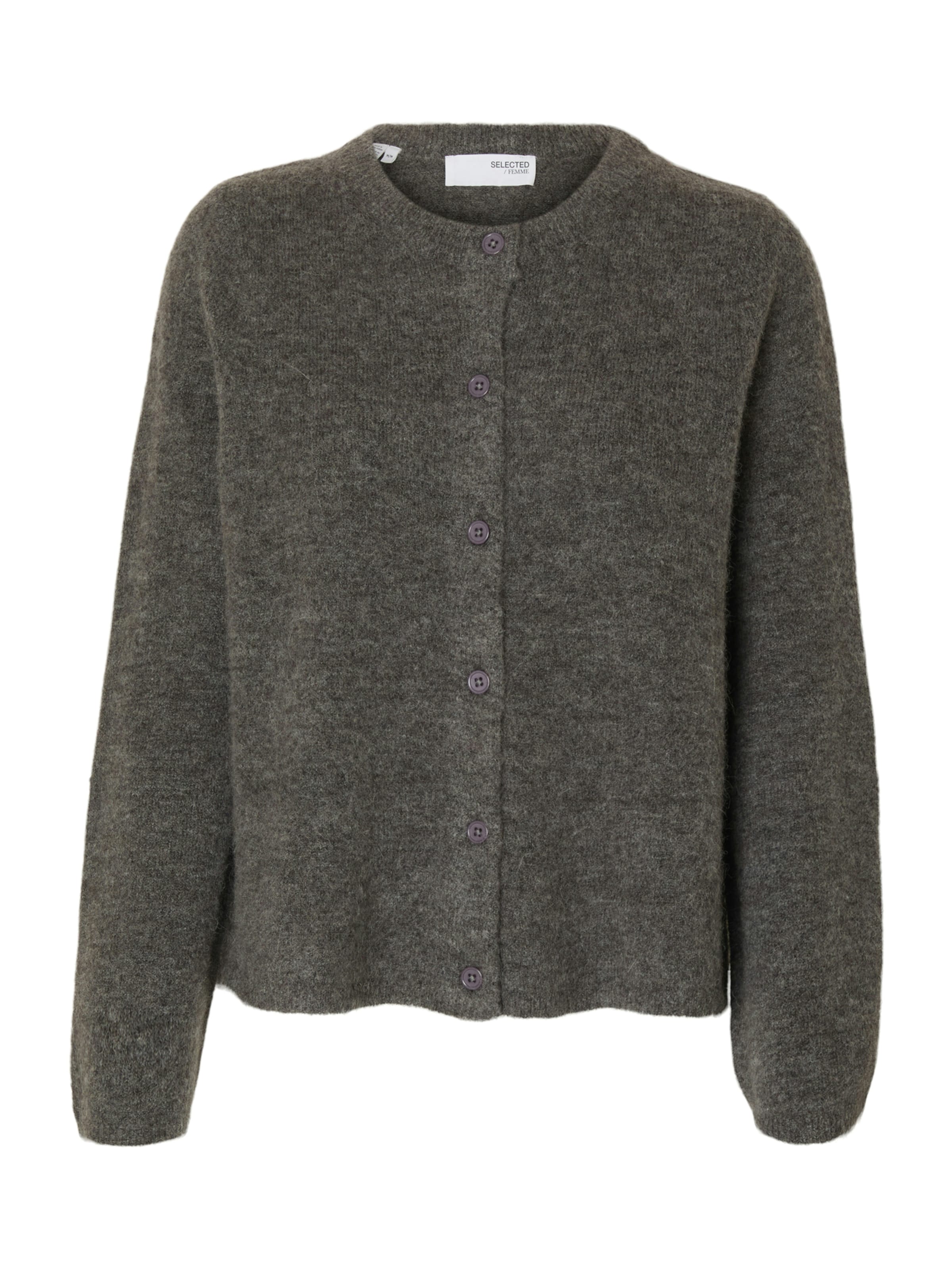 SELECTED Knit Cardigan 'SLFLulu' in Grey: front