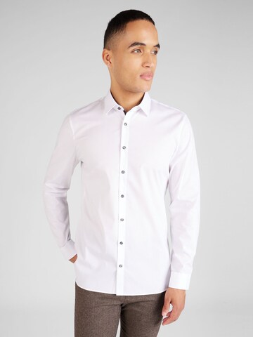 OLYMP Slim fit Button Up Shirt 'No. 6 Six' in White: front