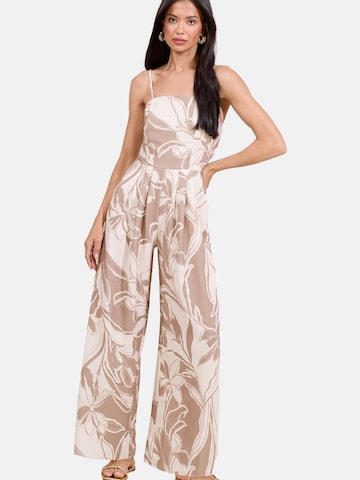 Lipsy Jumpsuit in Beige: front