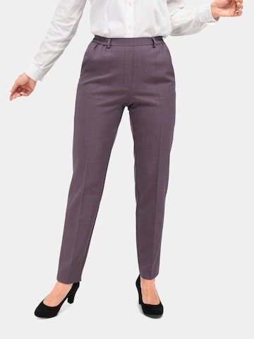 Goldner Regular Pleated Pants in Purple: front