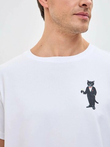 Cat e Lolette Shirt 'Mini Dandy Cat' in White