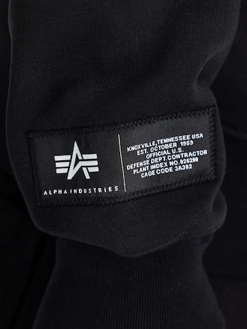 ALPHA INDUSTRIES Collegepaita 'Label' värissä musta